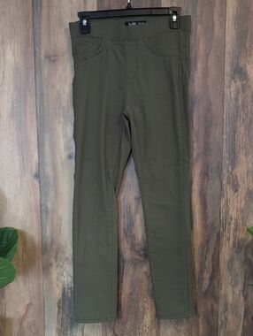 WBB Royalty for Me Olive Green Skinny Pull On Stretch Waist Ponte Pants PM 814A